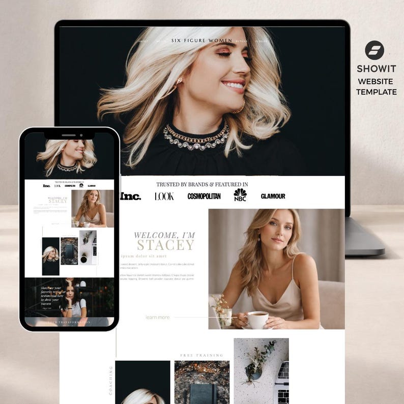 Showit-websitesjabloon voor coaches en ondernemers | Ontwerp van redactionele website afbeelding 1