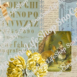 Junk Journal Printable Digital Kit of Decorative Paper Journal Pages for Papercrafts DIY Paper Junk Journal Kit Scrapbook Paper Pack Kit