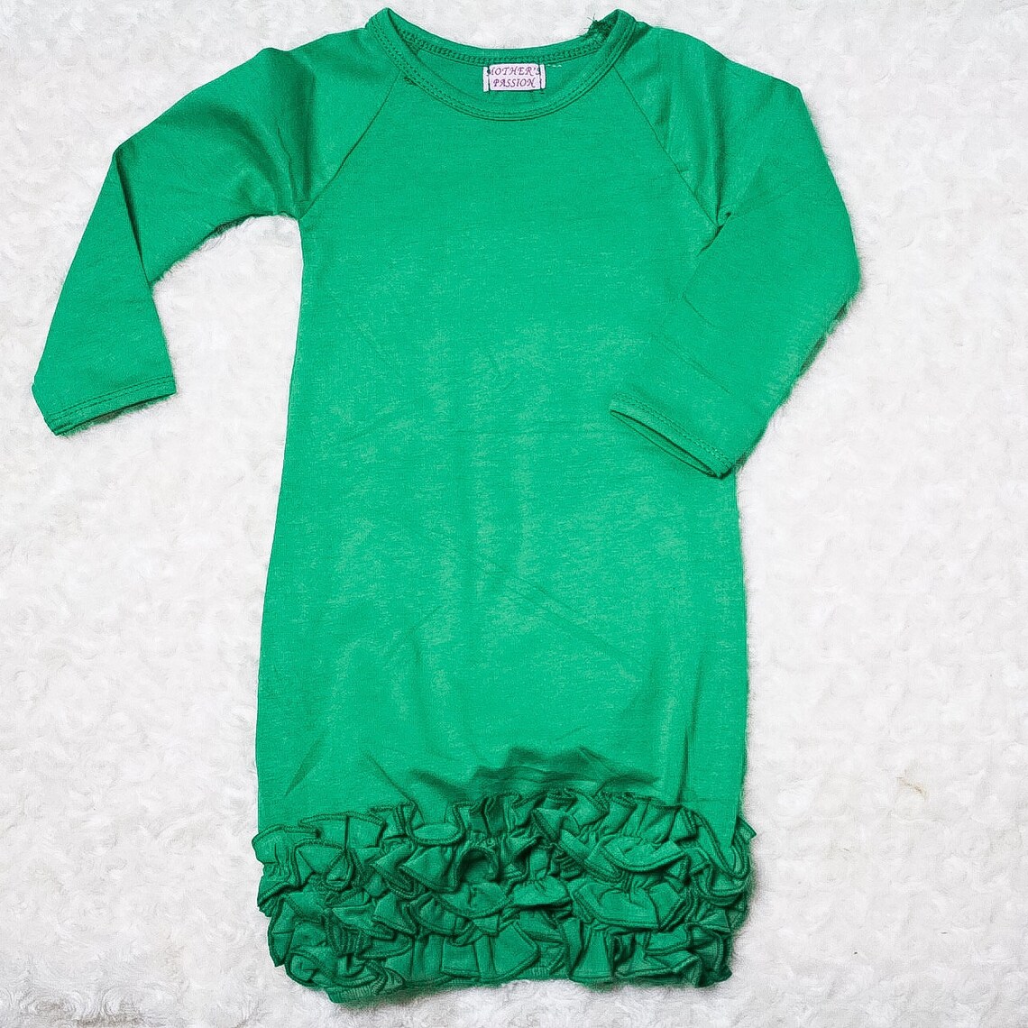 Infant Gown With Ruffled Bottom Etsy