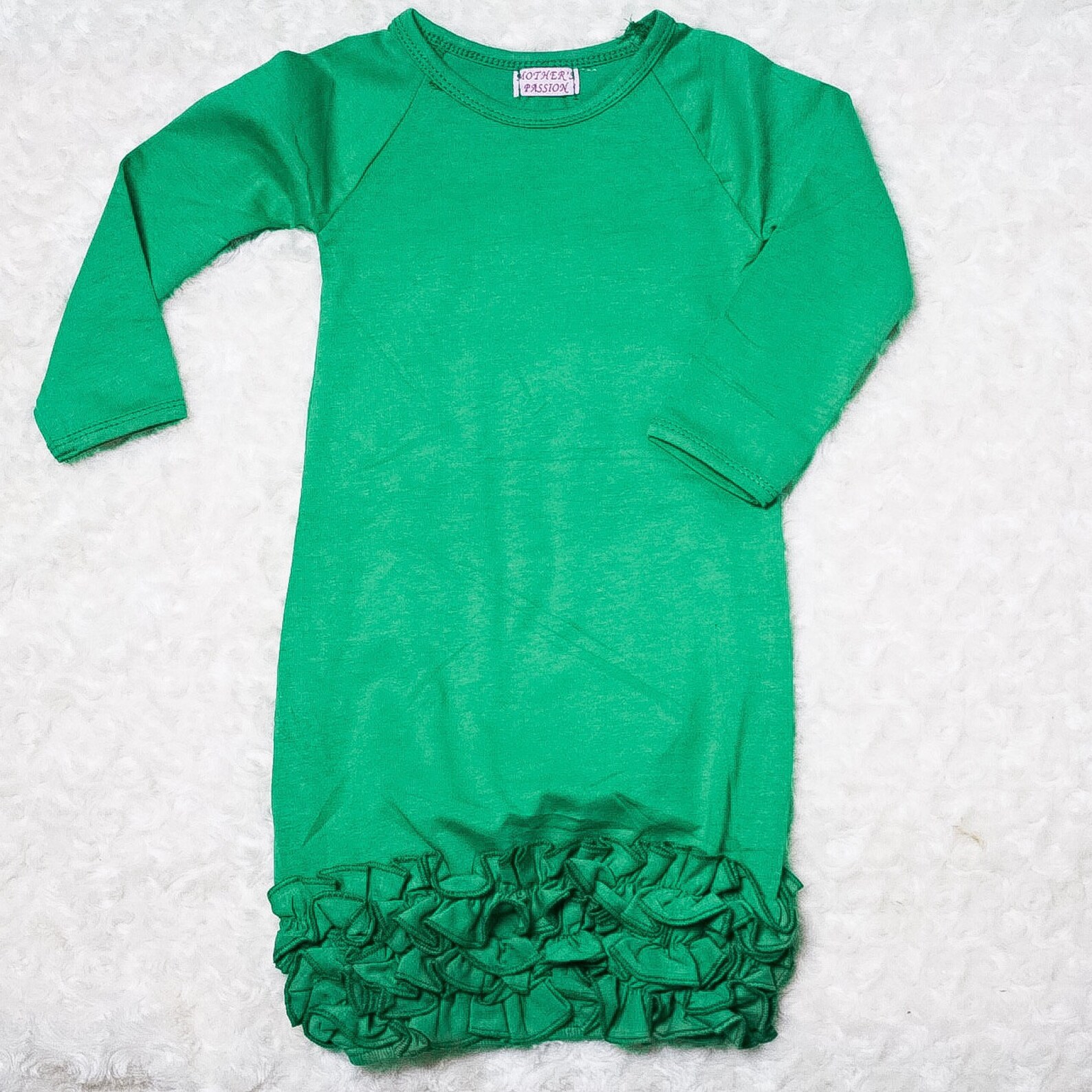 Infant Gown With Ruffled Bottom Etsy