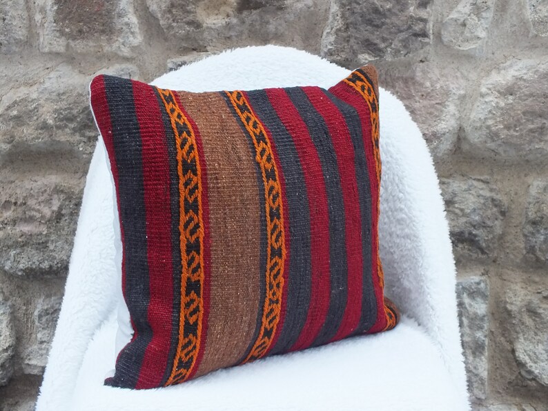 Rustic Decor Decorative Pillow Handwoven Pillow 18x20 Kilim Pillow Aztec Rug Pillow Pillow Case Ethnic Pillow Couch Pillow