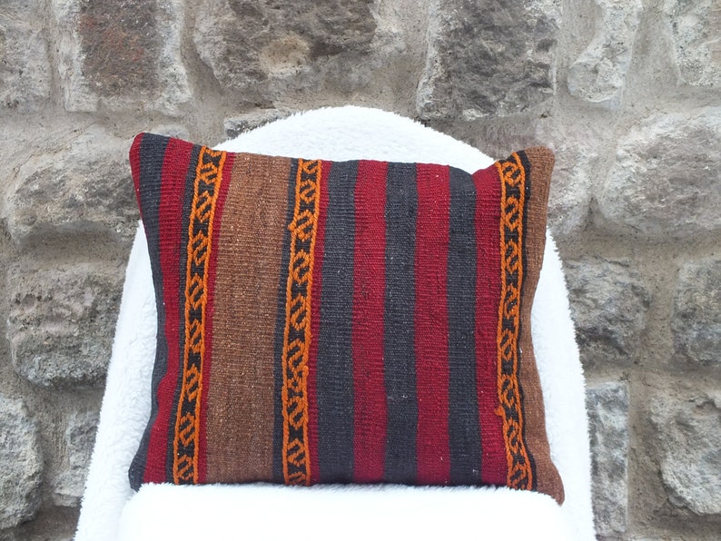 Rustic Decor Decorative Pillow Handwoven Pillow 18x20 Kilim Pillow Aztec Rug Pillow Pillow Case Ethnic Pillow Couch Pillow