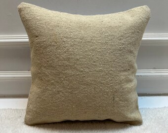 boho chic kilim pillow cover, modern neutral kilim cushion, 16x16, turkish home decor