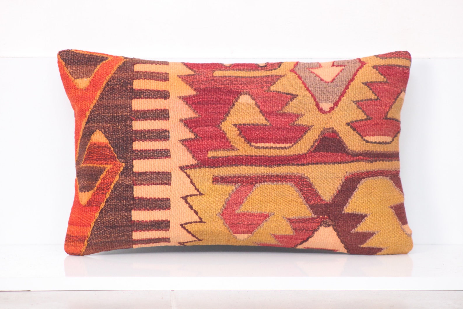 12x20 Kilim Pillow Lumbar Kilim Pillow Oushak Pillow Etsy