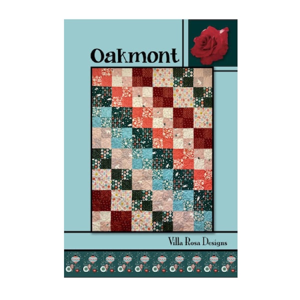 Fat Quarter Quilt Pattern Card, Villa Rosa Designs Oakmont, Stocking Stuffer, Quick and Easy Project, Perfect for a Beginner Level