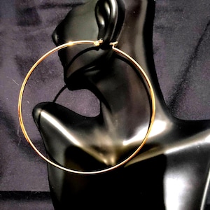 Oversized 4.5in Gold Hoop Earrings: Hypoallergenic Stainless Steel