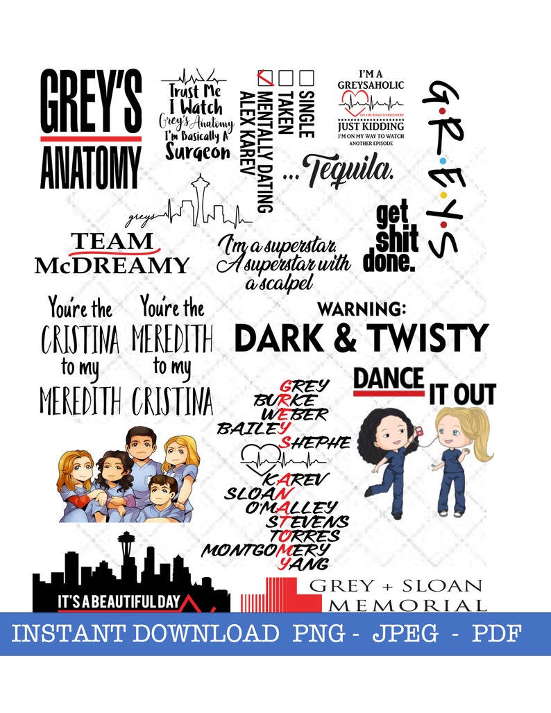 Grey's Anatomy Inspired Digital Download Etsy