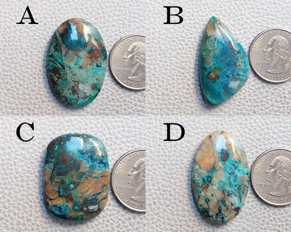 Azurite Malachite Gemstone Cabochon, Hand Polished Stone