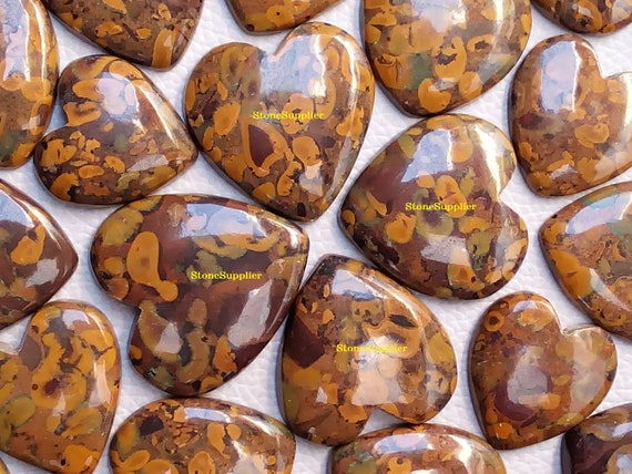 Fruit Jasper Gemstone Hearts, Jewelry Making, Wholesale