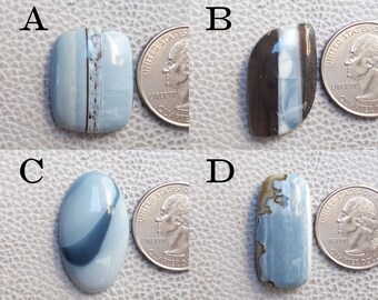 AAA Blue Opal Cabochon, Hand geschliffener Edelstein