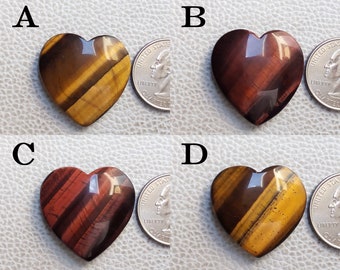 Herz Tigerauge Edelstein Cabochon, Hand poliert Schmuck machen Stein