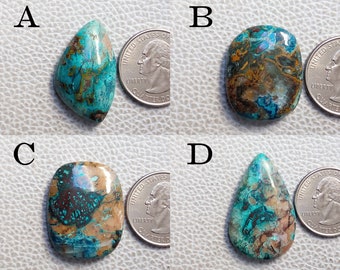 Azurit Malachit Edelstein Cabochon, Hand polierter Schmuckstein
