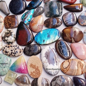 Wholesale Natural Mixed Gemstones Lot Mix Cabochons Mix Shapes & Sizes Jewelry Making Lot AAA+ Quality Mixed Wholesale Cabochon Lot