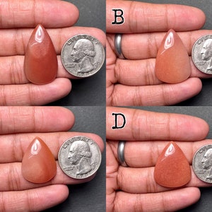 Pear Orange Jade Cabochon Gemstone, Jewelry Making Stone