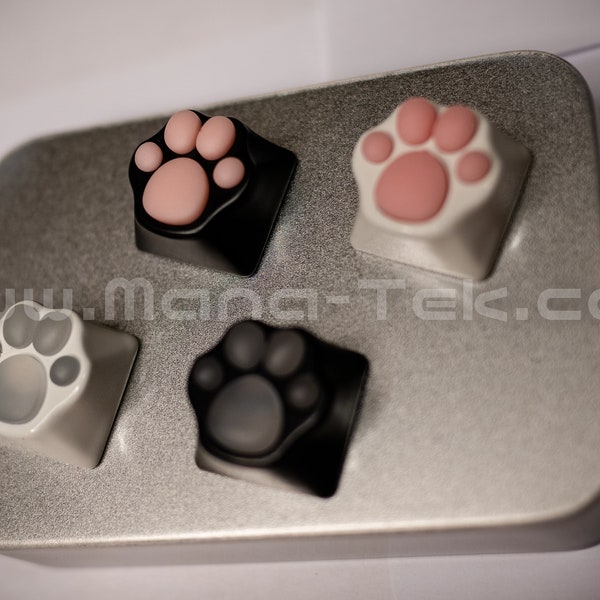 Cat Paw Keycap  |||  with Soft Silicone Pawprints in Aluminum Alloy Metal ESC key OEM size for Cherry MX style mechanical keyboard switches