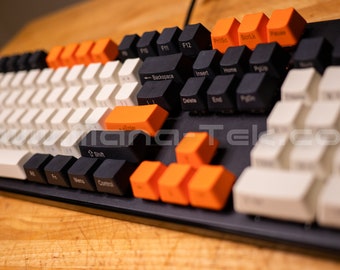 Side View Lettering PBT 104 Keycap Set ||  OEM profile *Keycaps Only*  ||  Standard Layout fits Cherry MX style mechanical keyboard switches