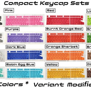 Compacte keycap set full color PBT-achtergrondverlichting voor mechanische toetsenborden ||  Keycaps ALLEEN ||  1.75u Shift, 1u Alt, Fn, Ctrl, enz.  ||  16 kleuren