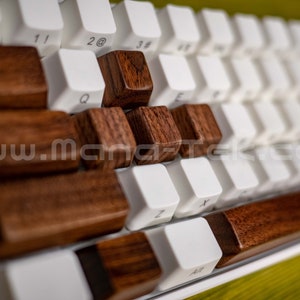 Wooden Keycaps OEM profile for mechanical keyboards with cherry style switches  ||  Real Walnut Wood carved and finished for custom keyboard