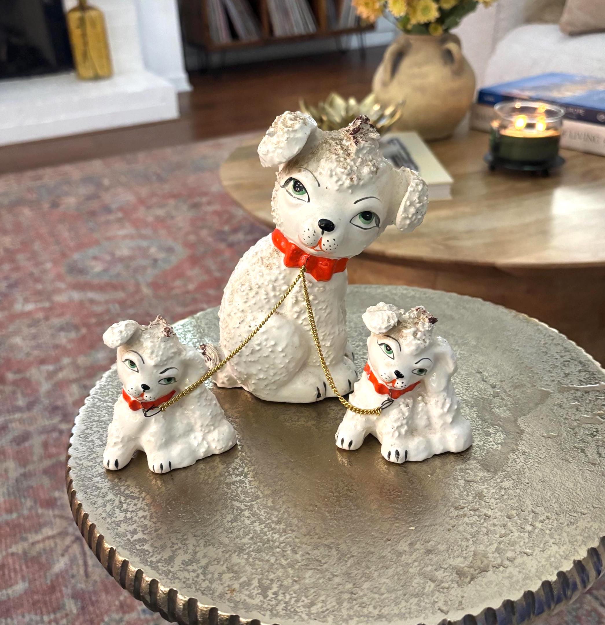犬と子どもの置物 Vintage Japan Chain Family Figurines - Etsy