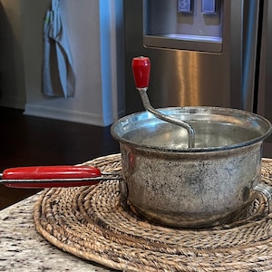 Vintage Potato Masher With Wooden Handle Chipped Paint -  Norway