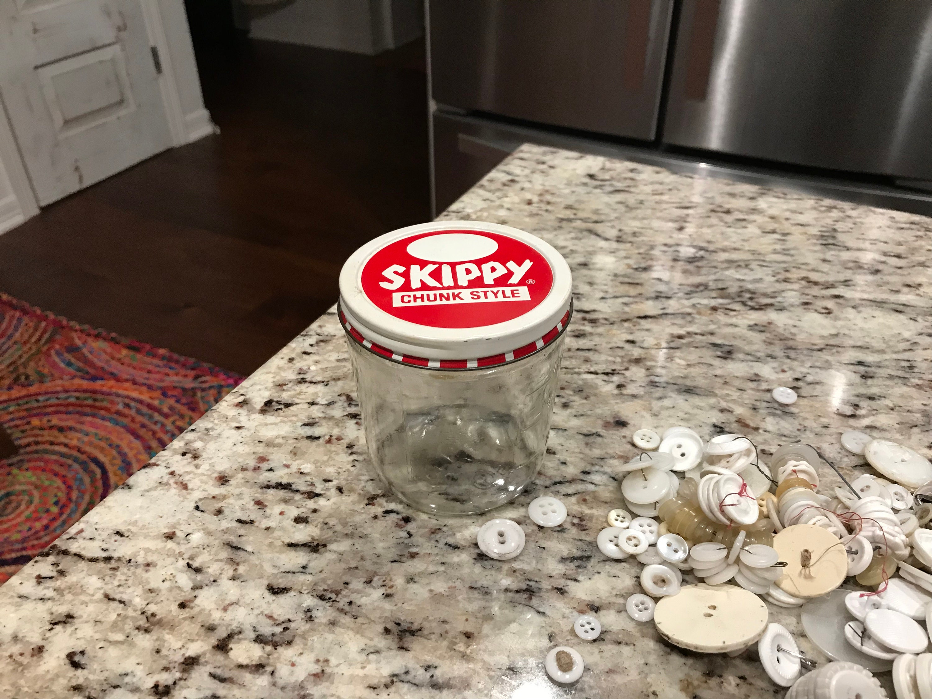 Vintage Skippy Chunky Peanut Butter Glass Jar Filled With Etsy