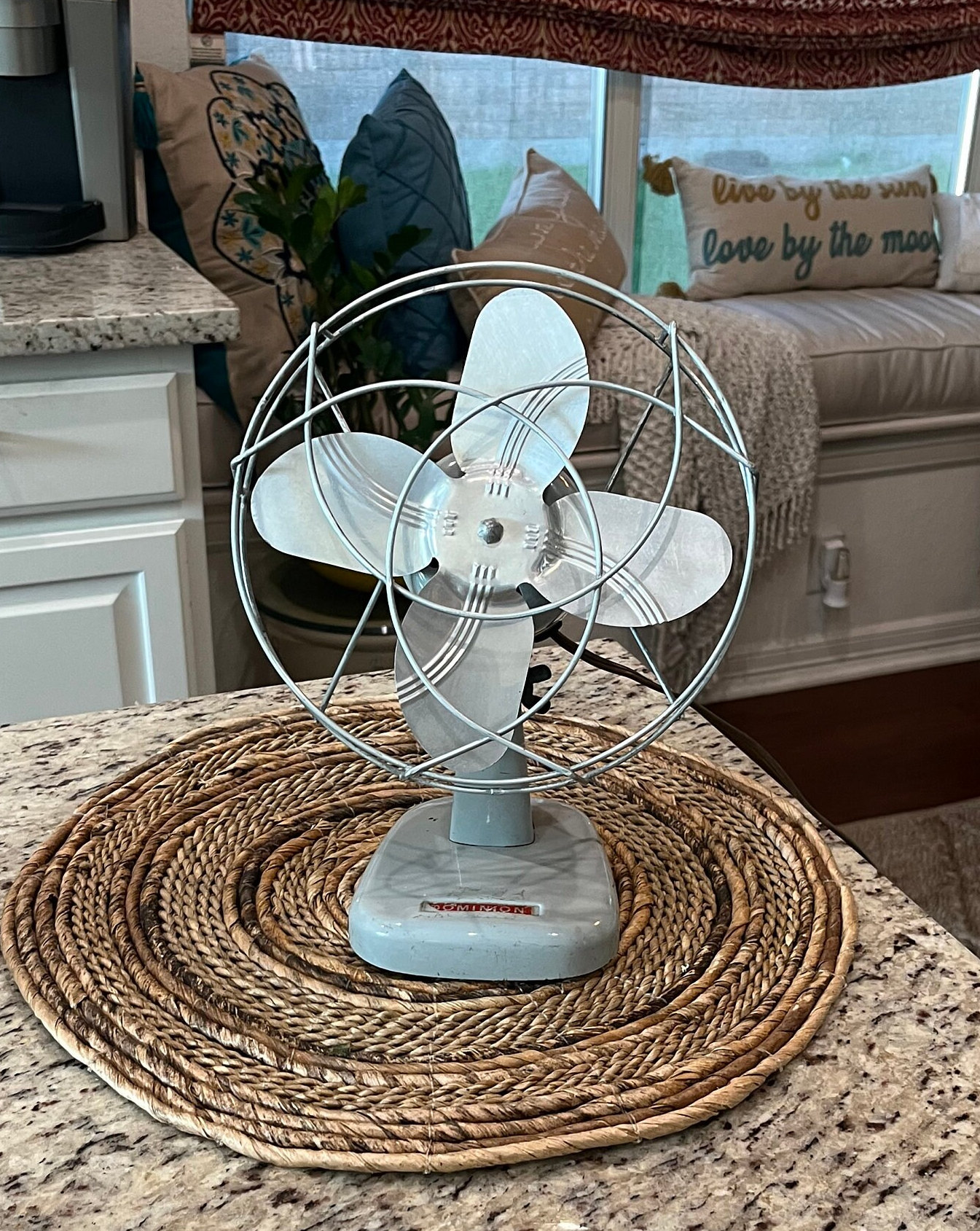Vintage 1950 s MCM Dominion Desk Table Fan Rotating Blue gray Works Cold Air Industrial Look Etsy