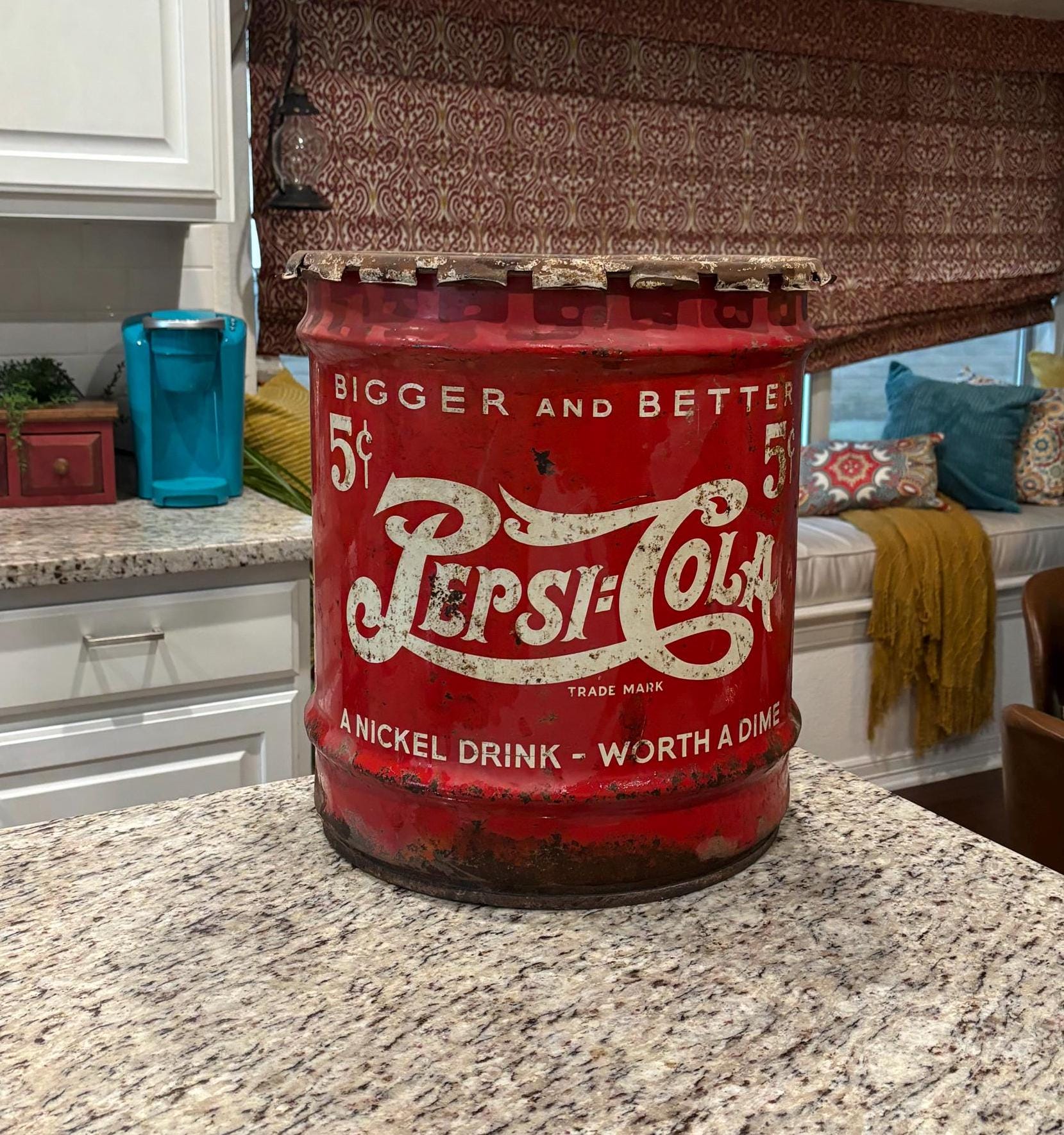 Vintage 1930's Pepsi-cola Advertising 10 Gallon Syrup Barrel Soda