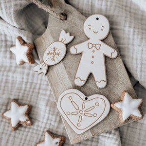 Wooden pendant | Christmas tree decorations | Christmas tree decorations | Gift Tag | Gingerbread man | Gingerbread heart | sweet