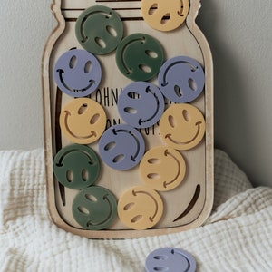 Belohnungsglas aus Holz mit Acryl Smileys Belohnung Motivation Spielspaß Bild 5