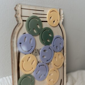 Belohnungsglas aus Holz mit Acryl Smileys Belohnung Motivation Spielspaß Bild 2