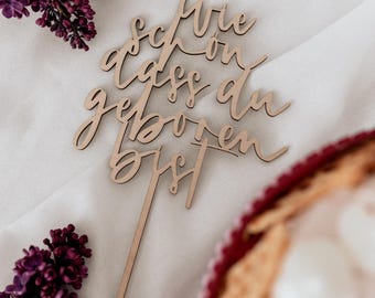 Caketopper aus Holz | Geburtstag | Wie schön, dass du geboren bist | Zwillinge |Geburtstagskind | Tortendekoration | Kuchenstecker