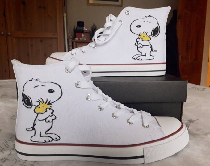 Snoopy and Woodstock Custom High Top Converse / All Star Lift Platform