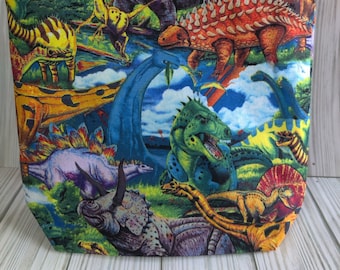 Dinosaurs Mini Lined Tote Bag, Childrens Tote, Library Tote, Carry All Bag/Kids Tote, Girls Gifts, Boys Gifts, Childrens Gifts, Dinosaurs