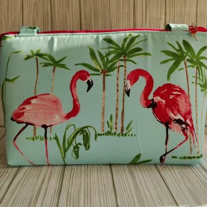 Flamingos Handbag, Flamingo Purse, Pink Flamingo Bag, Tropical Flamingo Bag, Tropical Handbag, Top Zip Purse, Pink Flamingo Hand Bag