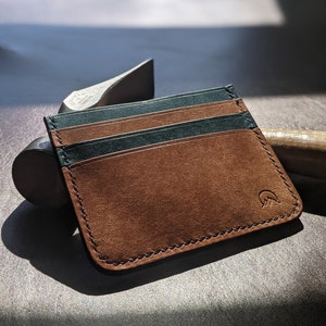 Cartera minimalista de cuero Sharkskin de lujo