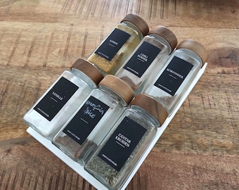 Spice Drawer Organizer Insert for 120ml Square Spice Jars with Bamboo Lids | 3D Printed 6 Slot Drawer Rack | Kitchen Spice Storage