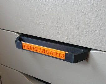Ikea Alex Drawer Handle with Text | Organizing text handles