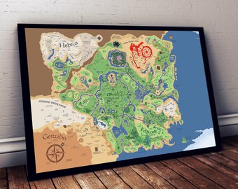 Breath Of The Wild Map Etsy Breath Of The Wild Map Etsy