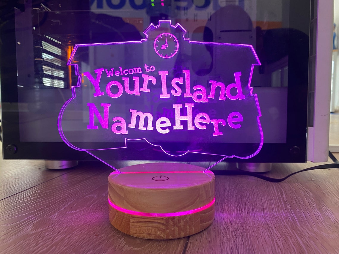 Personalised gift Animal Crossing Led Light lamp Custom Island | Etsy