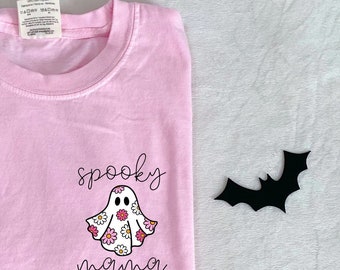Spooky Mama Ghost Tshirt or Sweatshirt || cute ghost, little ghost, flower ghost, mama ghost, Halloween, cute Halloween