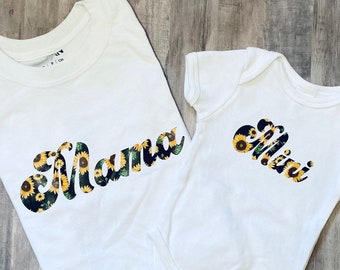 Mama and Mini Matching Set || sunflower, leopard, boho, mama and mini, mom and me matching, leopard, mommy and me