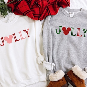 Jolly Mickey Tshirt/Sweatshirt || comfort colors, disney holiday shirt, disney shirt, disneyland, disney world, jolly christmas