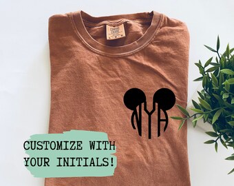 Custom Mickey Monogram TShirt or Sweatshirt || custom mouse ear tees, monogram mouse ears, custom initials