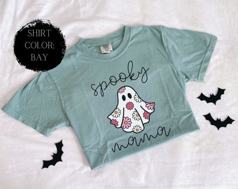 Spooky Mama Ghost Tshirt or Sweatshirt || cute ghost, little ghost, flower ghost, mama ghost, Halloween, cute Halloween