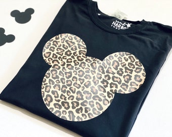 Leopard Mickey Tee / Sweatshirt || mickey mouse shirt, disney shirt, disneyland, disney world, disney vacation shirt