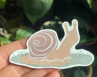 Snail Linocut Handmade Sticker