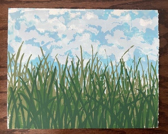 Grass Limited Edition silkscreen print 11x14"- Original Handprinted