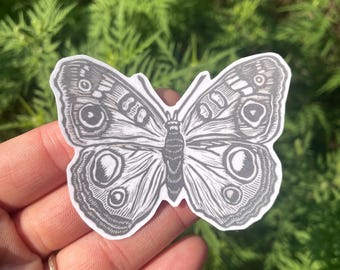 Butterfly Linocut Handmade Sticker