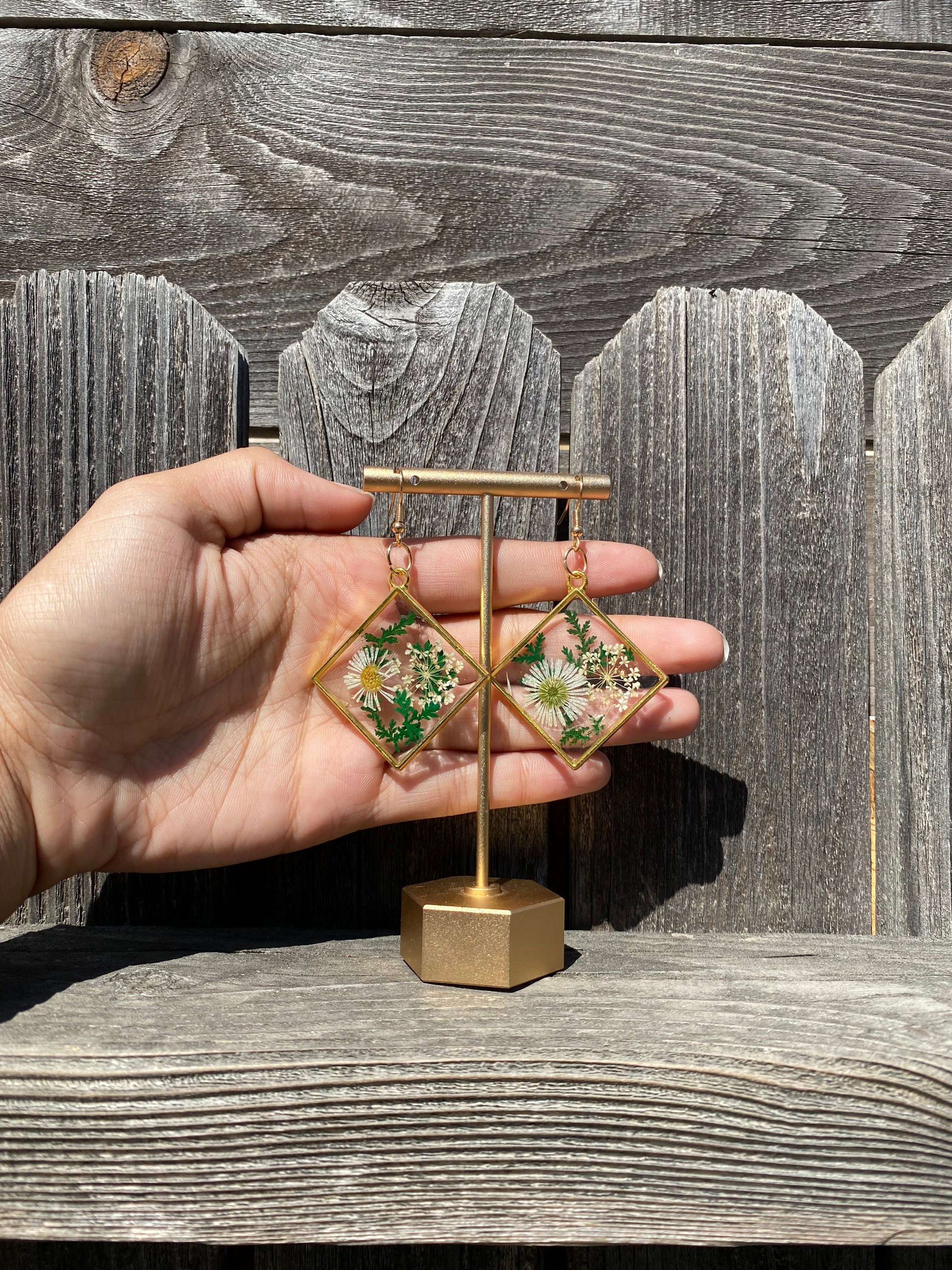 Pressed flowers earrings Clearance