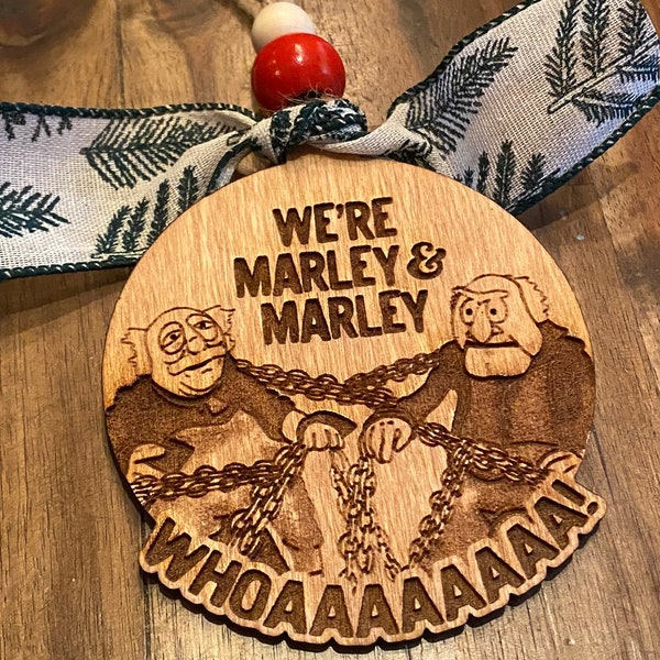 The Muppet Christmas Carol Ornament, Marley and Marley, Laser Engraved Ornament, Muppet Christmas Carol Gift (FREE SHIPPING)